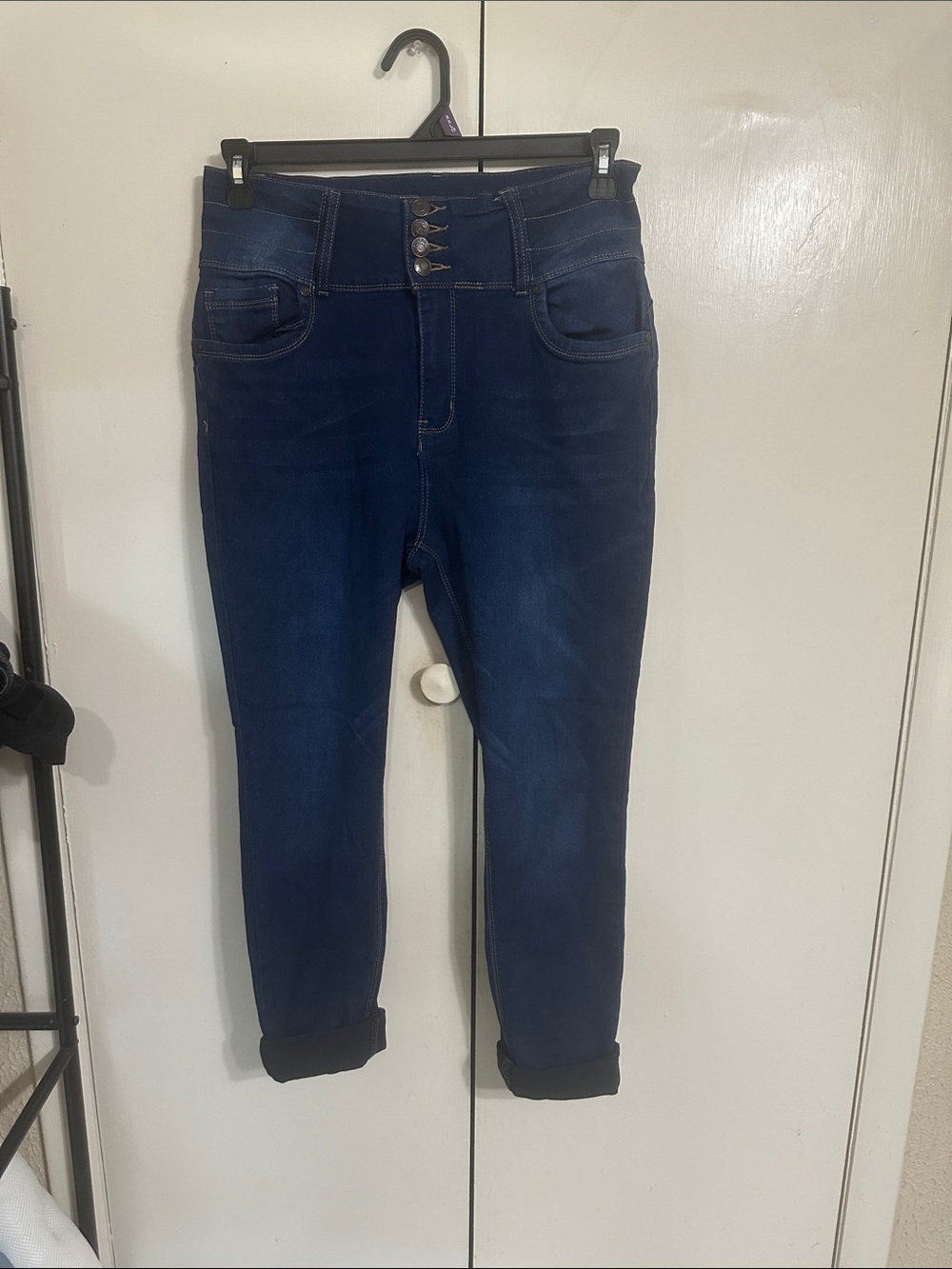 BAMBOO Dark Blue High-Rise Skinny Jeans